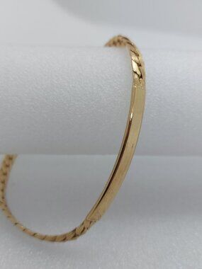Avon Gold Tone Id Bracelet Flat Engravable Bar